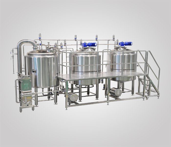 stainless steel auto three vessels steam heated brewhouse brewery equipment